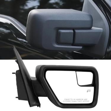 Imagem de skkyoro Espelho retrovisor lateral do passageiro direito 7 pinos para Ford F150 2021 2022 2023 2024 com vidro elétrico aquecido com sensor de temperatura e pequenos espelhos Substitua ML3Z17682UA