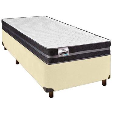 Imagem de Cama + Box Bege e Colchão Molas Ultralastic Solteiro - Inducol
