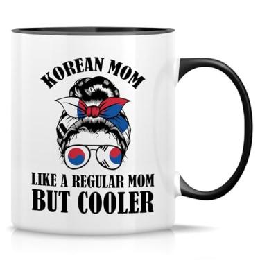 Imagem de Retreez Caneca engraçada legal mãe coreana - xícara de café de cerâmica sarcástica de 325 ml - Presente hilário para mães legais da Coreia do Sul, Dia das Mães, aniversário, presente de férias