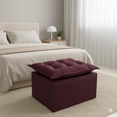 Imagem de Puff Baú Opala Decorativo Organizador Quarto Infantil Bela Móveis (Marsala)