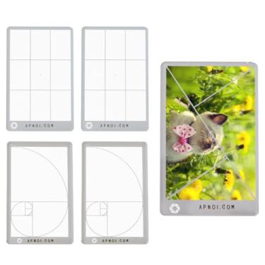 Imagem de DICOSMETIC 6 peças 3 estilos composição visor visor acrílico visor visor proporção clara ferramenta de composição triângulo dourado Fibonacci régua dos terços ferramenta para fotografia pintura esboço