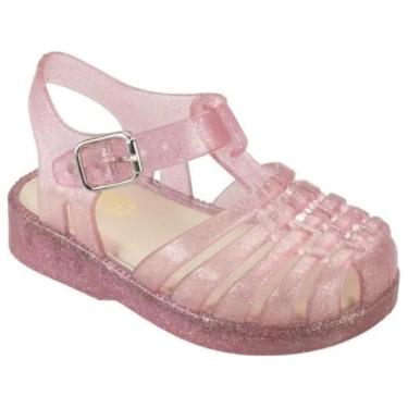 Imagem de Sandalia Infantil Bebê Menina Melissinha Fechada Transparente com Brilho Glitter (Rosa/Glitter, BR, Criança de 1 a 3 anos, Numérico, 24)