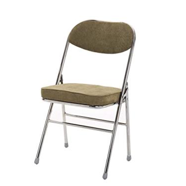 Imagem de NEWCES Cadeira dobrável cadeira dobrável estofada com tecido de veludo cotelê assento de jantar acolchoado para cozinha casa quarto escritório cadeira de evento de reunião forte e resistente (cor: Si, tamanho: E)