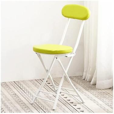 Imagem de NEWCES Cadeira dobrável estofada cadeira dobrável cor sólida portátil sem apoio de braço assento de jantar acolchoado para casa interior hotel assento de jantar acolchoado forte e resistente (cor: K)