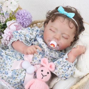 Imagem de Boneca Reborn KSBD Lifelike Girl 50 cm com corpo pesado