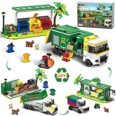 Imagem de Conjunto de construção: caminhão de lixo HiWeego City com estação de r