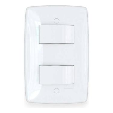 Imagem de 10X Conjunto Interruptor Duplo Simples Com Placa Linha Fine