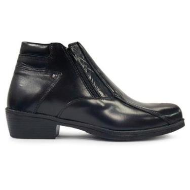 Imagem de Bota Br2 Cano Baixo Com Zíper Masculina Em Couro Legítimo-Masculino