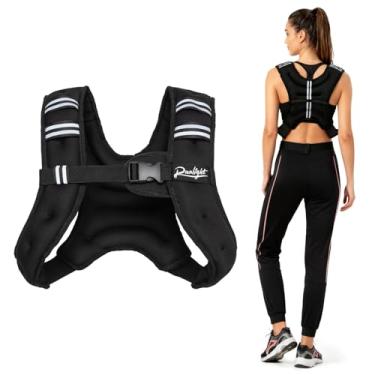 Imagem de Runlight Colete pesado para mulheres e homens 3 kg/5 kg/8 kg/10 kg com listras refletivas e tiras de fivela dupla ajustáveis para treinamento de força, corrida, cardio, perda de peso (preto, 6,6 lbs/3