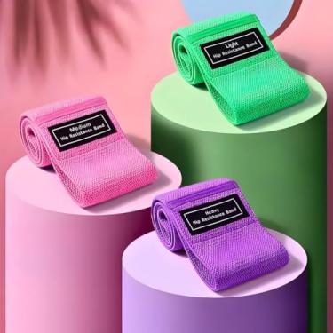 Imagem de Kit 3 Faixas Elásticas 3 Intensidades Tensões Exercício Hip Resistance Bands Fisioterapia Thera Band Intensidade Pro Musculação Funcional Treino Pilates Exercícios Em Casa Elástico - Cores Sortidas