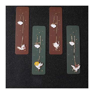 Imagem de Marcador de livro de 4 peças de metal com design exclusivo de rolha de livro requintado para pássaros ajudará você a ler, adequado para mulheres, leitoras, escritoras, etc. Marcador de página de metal