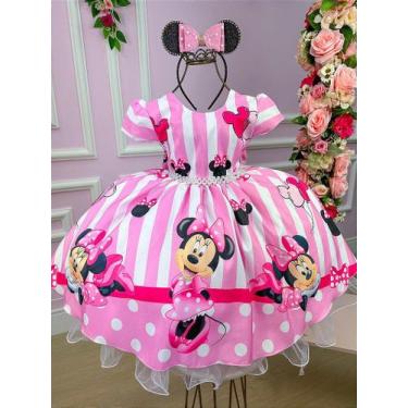 Imagem de Vestido Temático Minnie Rosa da Gigi - Tecido Misto com Forro - Fabulo