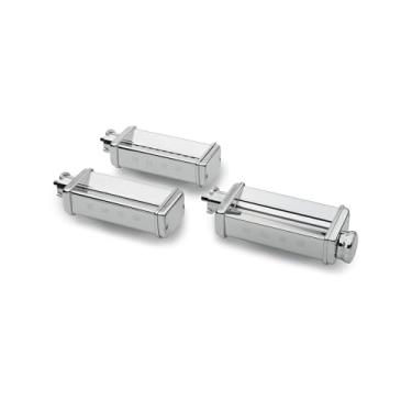 Imagem de SMEG Conjunto de rolo e cortador de massa SMPC01 para modelos de batedeira SMF02 e SMF03, kit de acessórios de aço cromado de 3 peças – Rolo, Tagliolini e cortadores Fettuccine