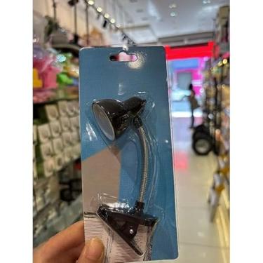 Imagem de Mini Luminária de Mesa LED com Prendedor - Luz Flexível para Leitura e Trabalho (Preto,S)