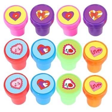 Imagem de Parliky 20 peças de carimbos com tinta de coração de cores sortidas para materiais de professores, recompensas de sala de aula e lembrancinhas divertidas para meninos