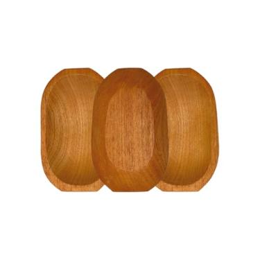 Imagem de Kit 3 á 12 Gamela petisqueira travessa de madeira 27cm rústica fruteira para petisco e churrasco (3)