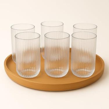 Imagem de Jogo 6 Copos De Vidro Canelado Cameratta Agua Suco Drink 420ml Transparente