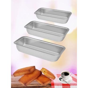 Imagem de Conjunto de Forma para Pães 3 Peças Kit 3 Assadeira Forma de Pão Bolo 