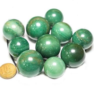 Imagem de Mini Bola de Quartzo Verde Esfera 20 a 30mm - Atacado - CristaisdeCurv