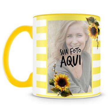 Imagem de Caneca Personalizada Girassol com Foto e Design Moderno - Amo Canecas
