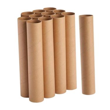 Imagem de KiBcsLic 12 peças de tubos de papelão, rolos de artesanato, redondos, rolos vazios de papel higiênico para artesanato, tubos de papel toalha para projetos de, 20cm