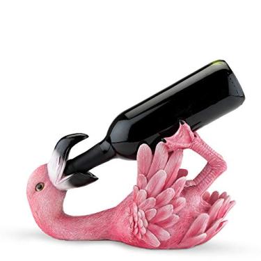 Imagem de True Suporte de garrafa de vinho Flirty Flamingo de poliresina, conjunto de 1, rosa