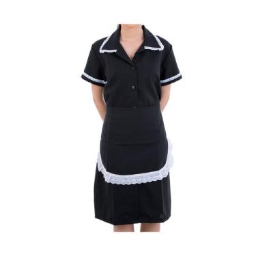 Imagem de Vestido em Tecido Oxford Com Avental e Detalhes em Bordado Ingles para