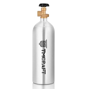 Imagem de TMCRAFT Cilindro de nitrogênio de 22 pés, tanque de gás inerte de liga de alumínio de alta resistência, tanque de gás aprovado pelo DOT com válvula CGA-580 (envio vazio)