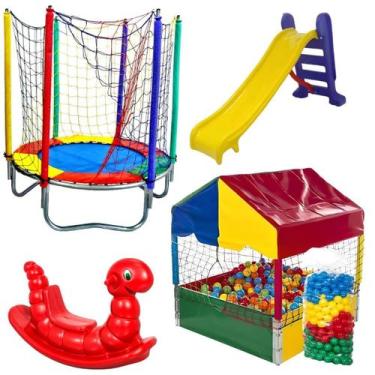 Imagem de Cama Elástica Pula Pula 1,40m Premium Piscina de Bolinhas 1,00m Quadra