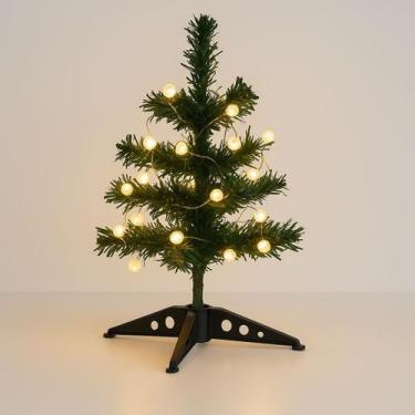 Imagem de Árvore de Natal Iluminada 30cm 20 Bolinhas LED Branco Quente Enfeite d