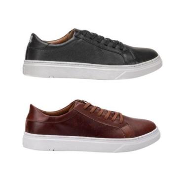 Imagem de Kit Tênis Sapatênis Masculino Casual em Couro - Polo Urban, Preto, Mar