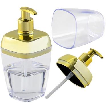 Imagem de Porta Sabonete Líquido Saboneteira Dispenser 300ml Translúcido Com Tam