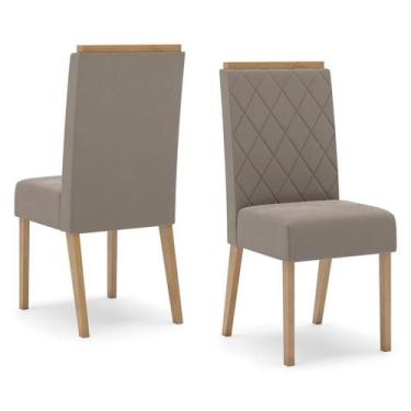 Imagem de Conjunto 2 Cadeiras Sala Jantar Nina Nature/Marrom Amêndoa - Henn