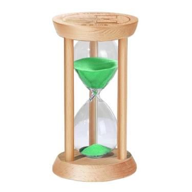 Imagem de SuLiao Temporizador de areia de madeira, ampulheta de 5 minutos, relógio de areia turquesa de madeira, relógio pequeno, temporizador de 5 minutos, ampulheta de vidro para casa, Reloj De Arenai