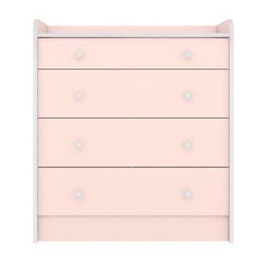 Imagem de Gaveteiro Infantil Com 4 Gavetas Bari Rosa Acetinado