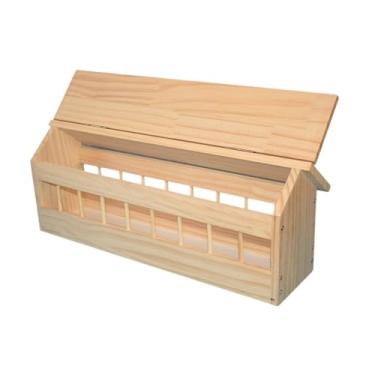 Imagem de Generic Cocho para pombos, comedouro para galinhas, suprimentos para pássaros, comedouro de madeira para aves de jardim, dispensador de ração para codornas e, M