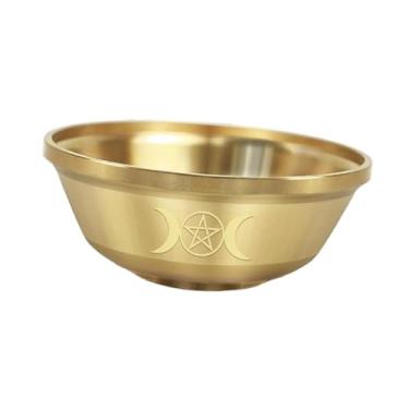 Imagem de Bothyi Tigela Tibetana Budista para Oferendas de Água, Copo de Adoração, Ornamento Feng Shui, Recipiente, Tigela de Oração com Água Sagrada para Festa de, Lua em Três Fases