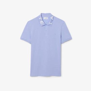 Imagem de Camisa Polo Jacquard Branded Corte Ajustado - LACOSTE, Roxo, XL