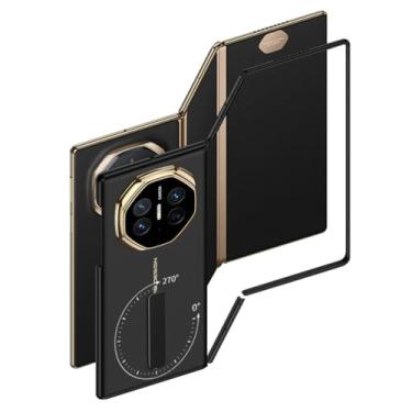 Imagem de HAOMRIYL Capa de suporte para Huawei Mate Xts/XT, suporte giratório ultrafino, capa traseira rígida de policarbonato, proteção completa da lente da câmera à prova de choque, preta, XTS