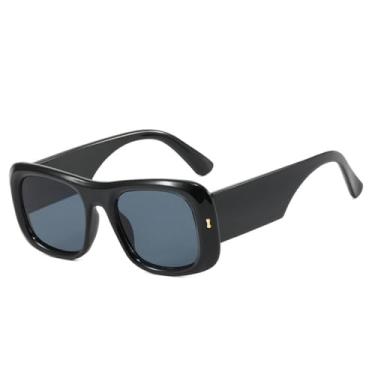 Imagem de Óculos de Sol Feminino Candy Color com Rebites, Hastes Largas e Lentes Degradê UV400 para Esportes ao Ar Livre, Corrida e Ciclismo, Preto e Cinza