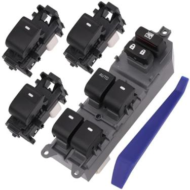 Imagem de Driver Side Switch & 3 Passenger Window Switches, Compatible with 2006-2016 Toyota Camry/XLE/Corolla/Highlander/Prius C/RAV4/Yaris/Matrix, Scion xB 1 AUTO Button, Bule Light OEM 84820-02190