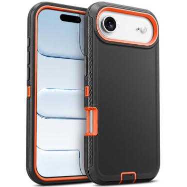 Imagem de Jelanry Capa para iPhone Air 5G 6,5 polegadas 2025, resistente e de camada dupla à prova de choque proteção à prova de quedas com porta antipoeira e arranhões capa de telefone para Apple iPhone 17 Air