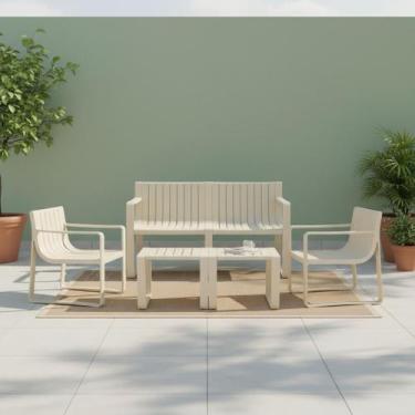 Imagem de Conjunto Para Jardim com um Sofá, Duas Poltronas e Duas Mesas de Centr