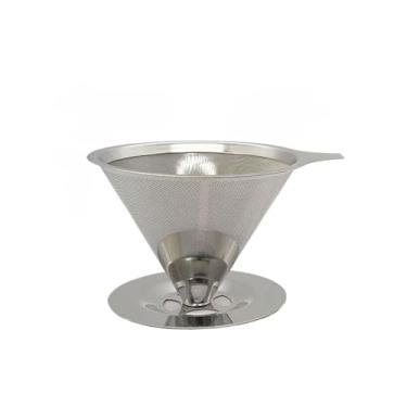 Imagem de Filtro De Café Coador Inox 304(103) Grande Reutilizável Pour Over(103 Prata)