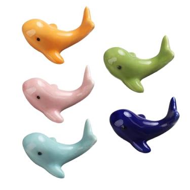 Imagem de TMXAOK 6 peças baleias pauzinhos de cerâmica descanso rack colher garfo pauzinhos suporte talheres porcelana suporte restaurantes cozinha família jantar presente talheres pequenos ornamentos decoração