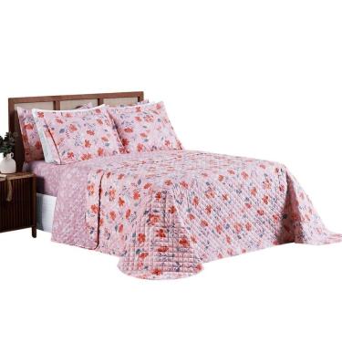 Imagem de Cobre Leito King Spring Micropercal 100% Poliéster - Flora