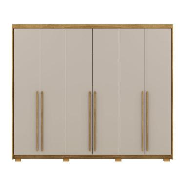 Imagem de Guarda-roupa Casal 6 Portas 3 Gavetas 100% Mdf Dukai Nature-fendi