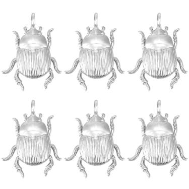 Imagem de Beebeecraft 1 caixa com 10 pingentes de insetos para fabricação de joias de latão banhado a platina, 2 estilos de pingentes de besouros voadores com tema de animal liso e linha para suprimentos de