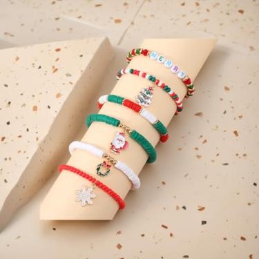 Imagem de Pulseira de Natal, adequada como presente de Natal para amigos ou amantes, uma pulseira moderna com significado de bênção, One Size, Argila de polímero, Sem Pedra Preciosa