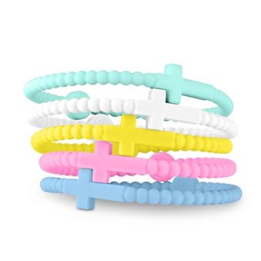 Imagem de Ryan & Rose Pulseiras Jesus - Pulseira de silicone com cruz, Small, Sem Pedra Preciosa